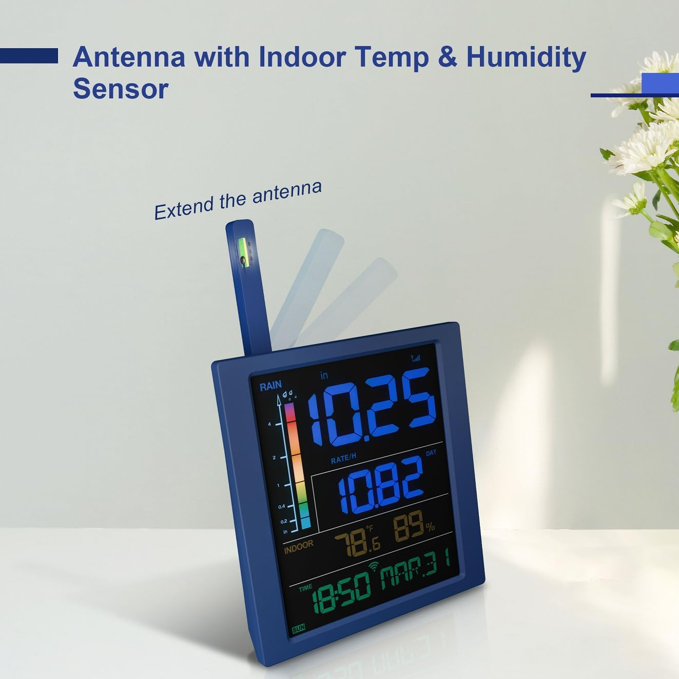 ECOWITT WN1700 Rain Gauge Kit, Includes WN20 Wireless Rain Gauge Sensor and Indoor Display Console, for Gardening, Home Use, Farming, or Smart Weather Automation image number 4