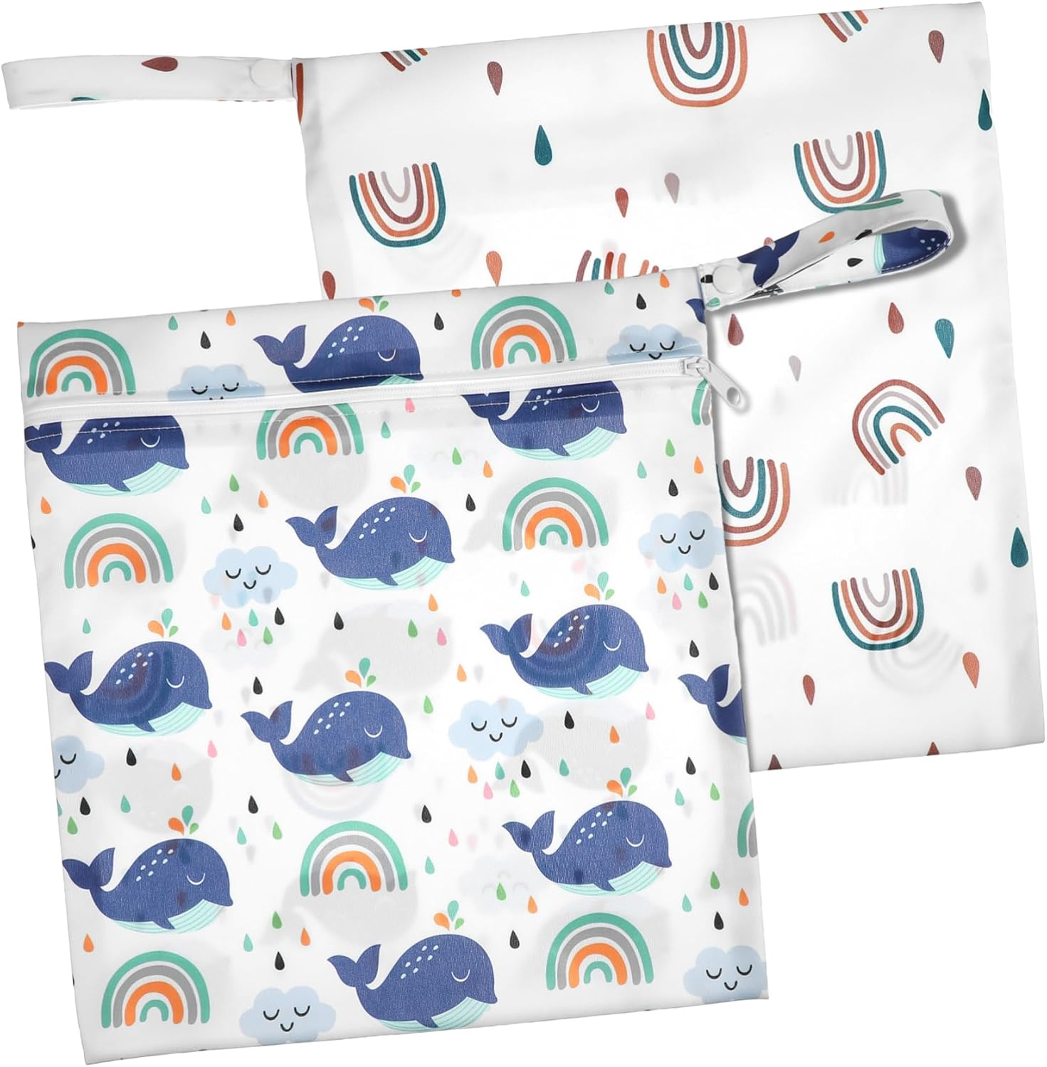 Ifundom 2Pcs Cartoon Pattern Diaper Bag Organiser Pouches Nappy Bin Bags for Wet Wipes Swimsuits image number 5