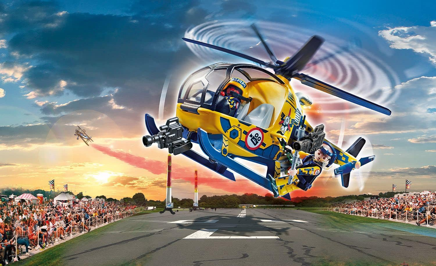 Playmobil - Air Stunt Show, Helicopter with Film Crew image number 6