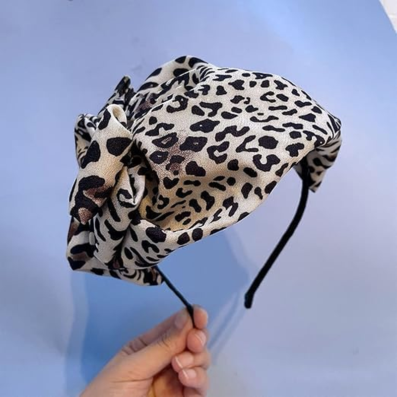 Leopard Printed Headband Women Fascinator Hat Cocktail Church Hat Wedding Party Headpiece image number 3