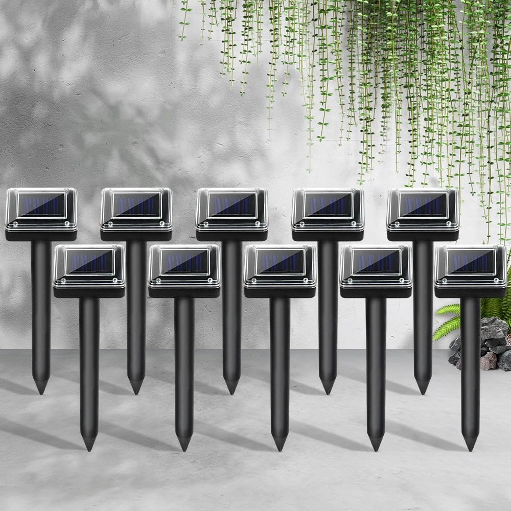 Gardeon Snake Repeller, Set of 10 Multi Pulse Solar Powered Repellent Ultrasonic Pest Mouse Repellers Rat Trap Possum Deterrent for Lawns Garden, Water Resistant ABS Plastic Black image number 3