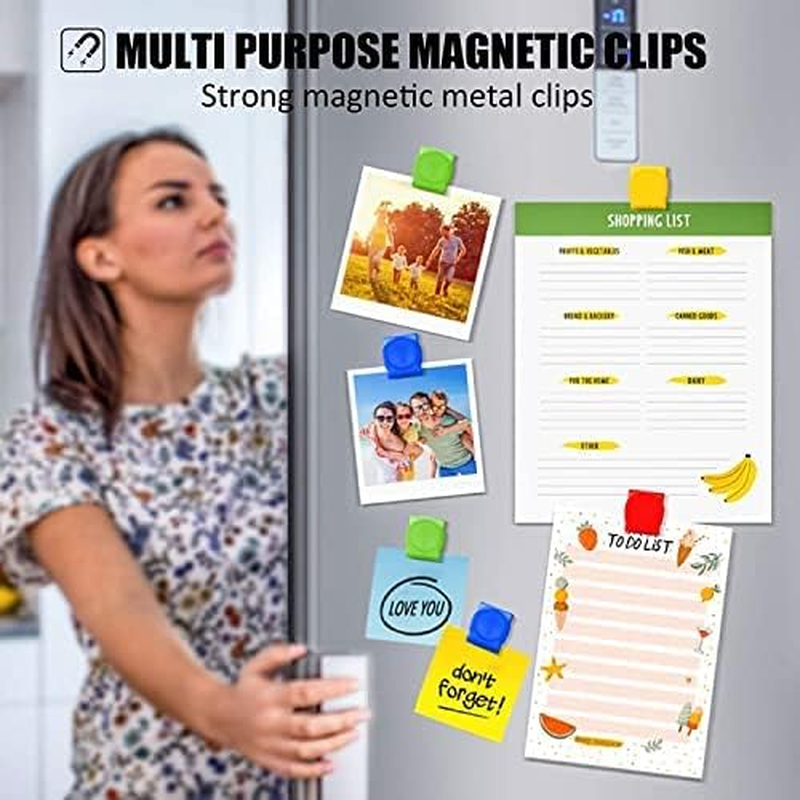 Dorischen 12Pcs/Set Candy Color Magnetic Metal Clips Refrigerator Whiteboard Wall Fridge Magnetic Memo Note Clips for House Office Use image number 4