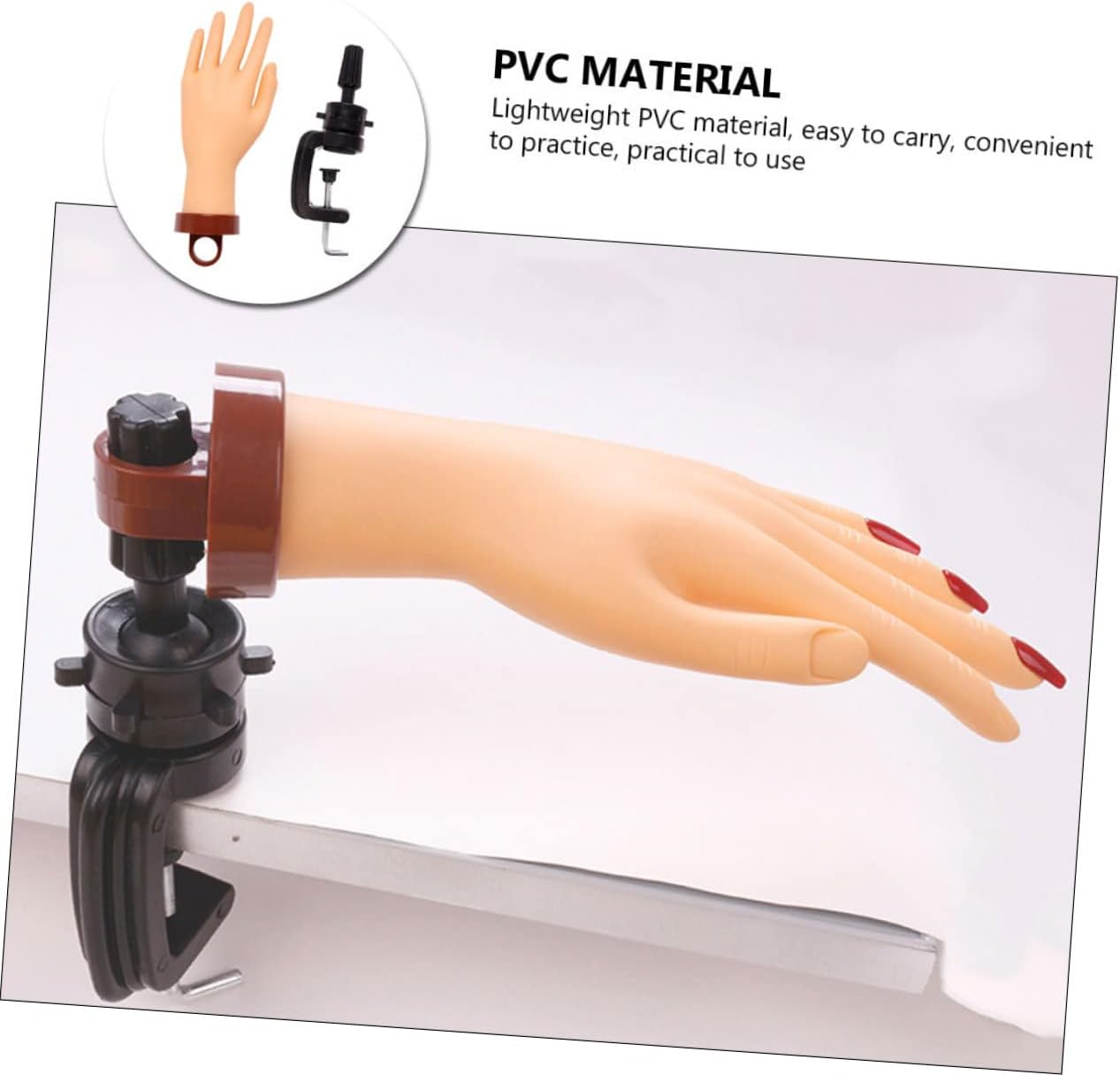 OSOLADY Flexible Nail Practice Hand Model with Stand Manicure Training Tool for Nail Art Lightweight Fake Hand for Beginners for Display and Practice image number 3