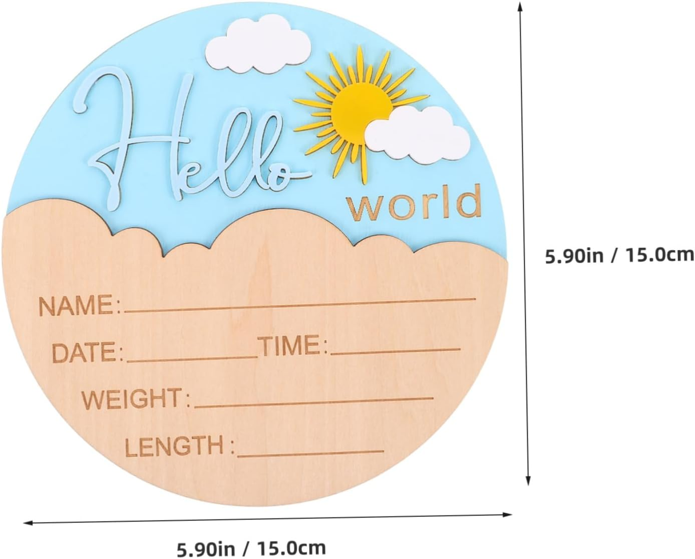 Ifundom Rustic Wooden Newborn Plaque for Photo Props Unisex Birth Name Board for Hospital Nursery Decor Lightweight Safe Design for Showers image number 1