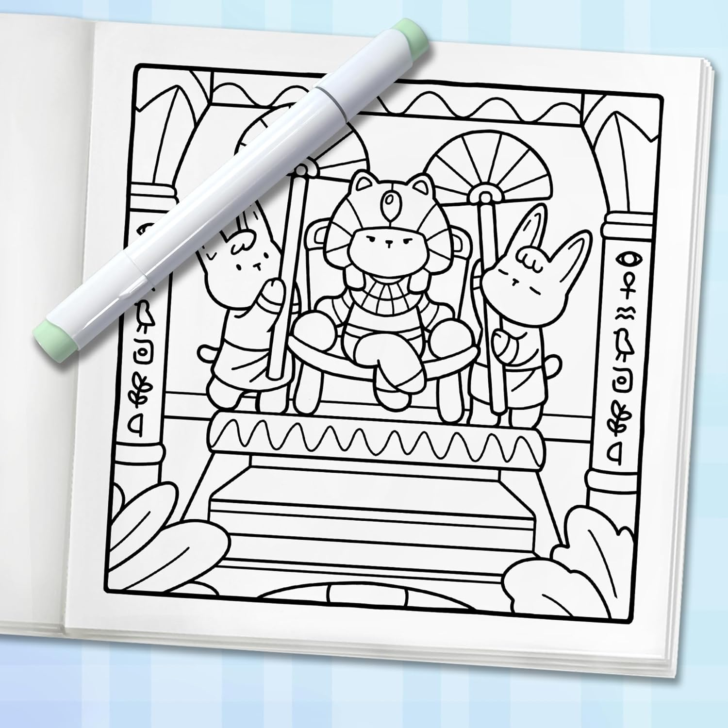 Cozy Eras: Cute Coloring Book for Adults and Teens with Adorable Characters and Nostalgic Scenes for Relaxation image number 3