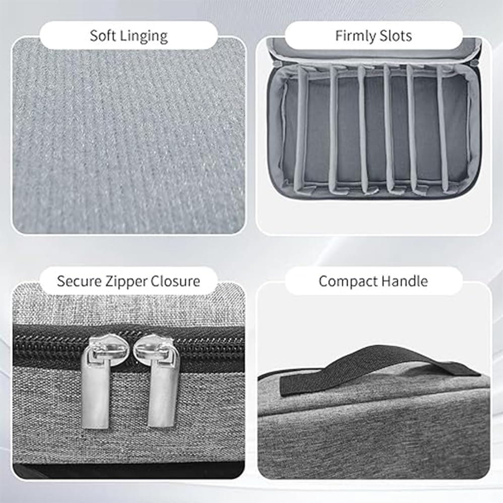 Travel Sunglasses Organizer Glasses Case, Adjustable 7 Slots Eyeglasses Storage Holder for Multiple Eyeglasses, for Multiple Eyeglasses Hard-Shell Portable Storage Box for Men Women image number 2