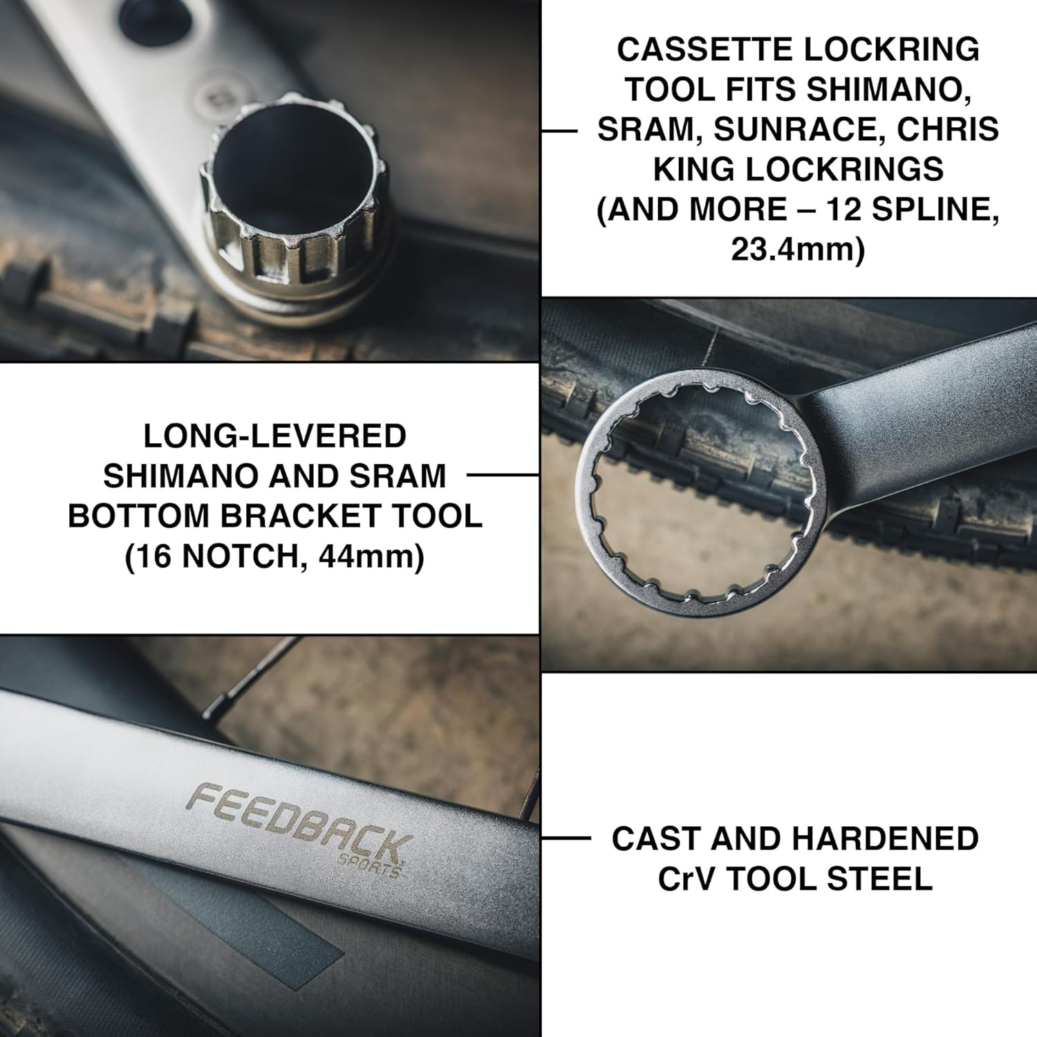 Feedback Sports Cassette and Rotor Lockring + Bottom Bracket Tool