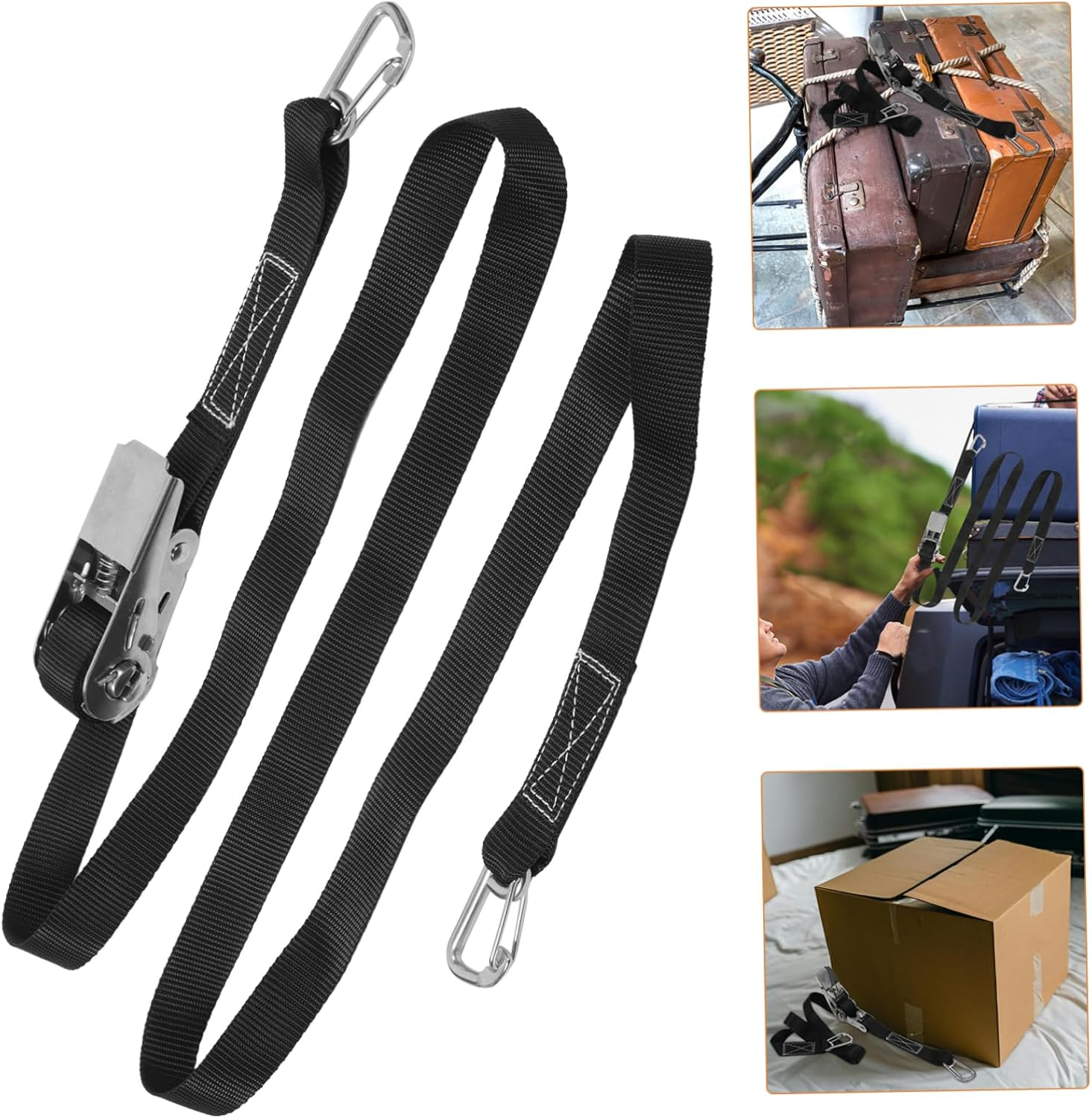 HOMSFOU Elastic Luggage Straps Ratchet Rope Tightener Luggage Connector Straps Travel Suitcase Belt Buckle Belts image number 5