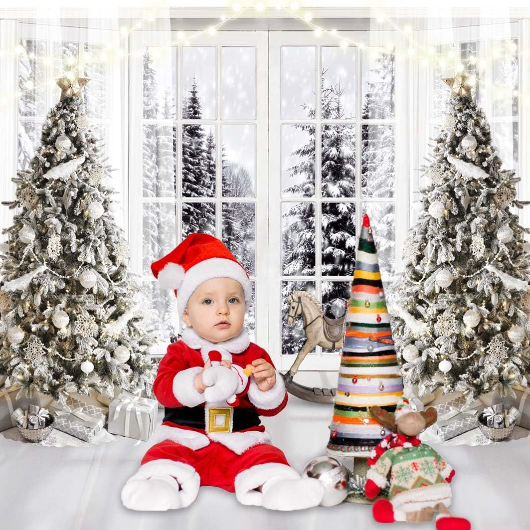 White Christmas Backdrops for Photography Christmas Background Winter Backdrop Cartel De Navidad Para Fotos 10X10FT F107