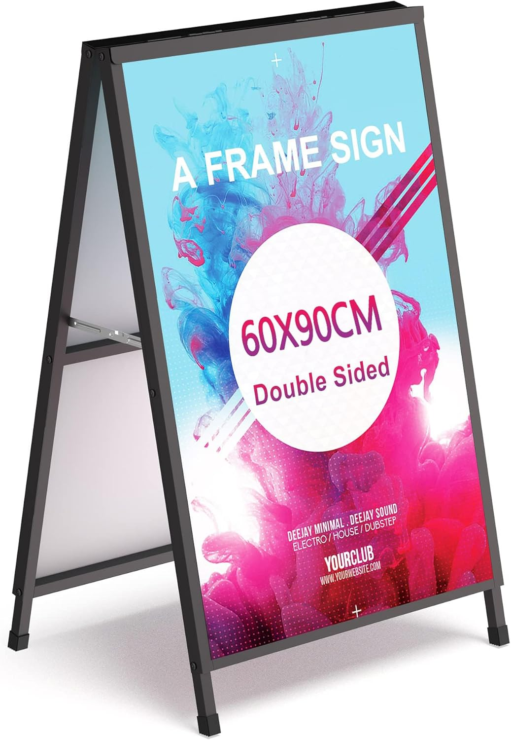 A Frame Sign Holder Outdoor Sandwich Boards Holder 60X90 CM Sidewalk Signs for Businesses Outdoor - Holder Only image number 6