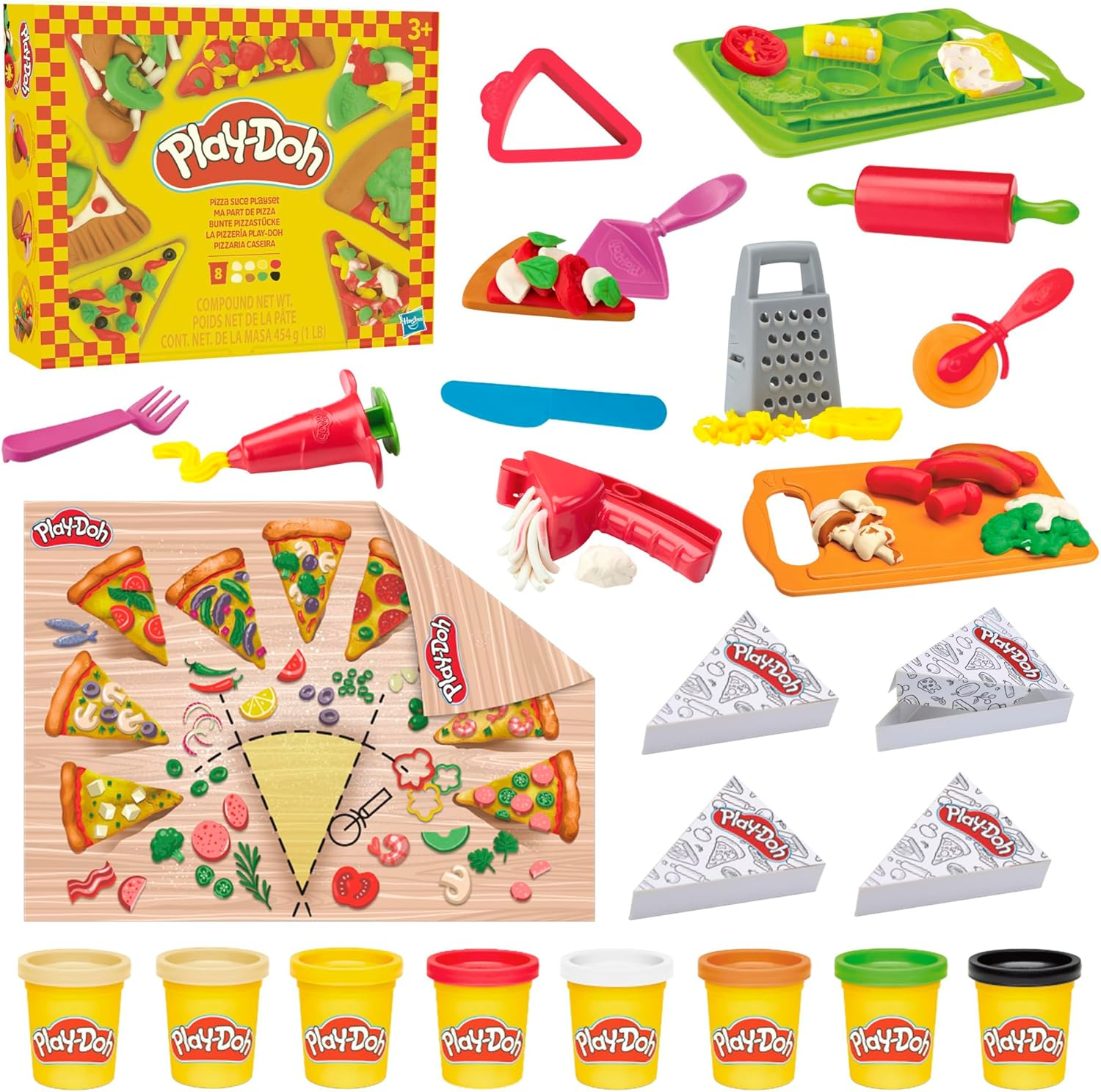 Play-Doh Pizza Slice Playset, Play Food Kitchen Toys for Kids, Arts & Crafts for Boys & Girls 3+ (Amazon Exclusive) image number 1