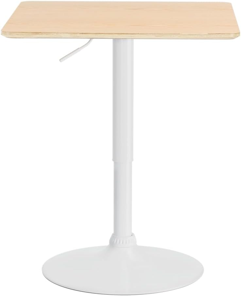 Artiss Bar Table Swivel Base Gas Lift Counter Dining Table 60CM Square Pine image number 3