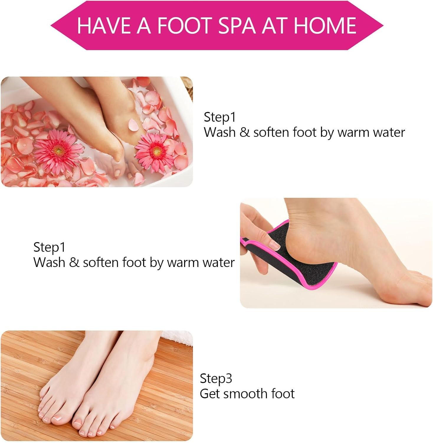 2 Pcs Curved Foot File Callus Remover for Feet, U Shaped Foot Scrubber Dual Sided Heel File Scraper Dead Skin Remover image number 5