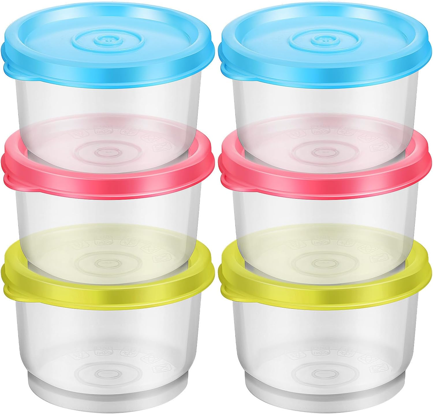 LALADEFIEE 6Pcs Small Food Storage Containers 160Ml, Multi-Color Plastic Snack Boxes with Lids, Refrigerator Organizer and Sealing Preservation Containers for Picnic and Fridge Use image number 1