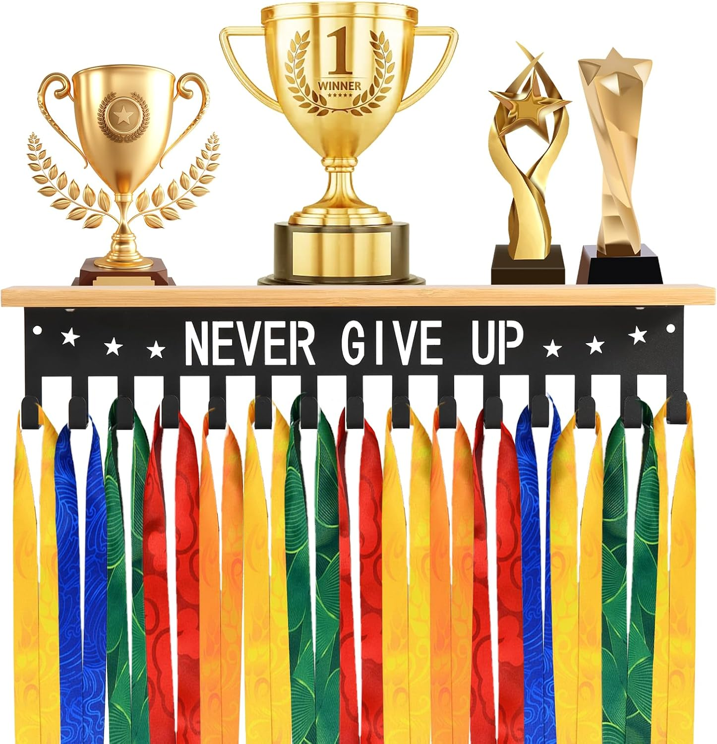 Medal Holder Display,Trophy Rack,Medal Display,Medal Rack,Trophy Display Shelf,Race Medal Display,Gymnastics Medal Holder for Gymnastics Volleyball Swim Race image number 2