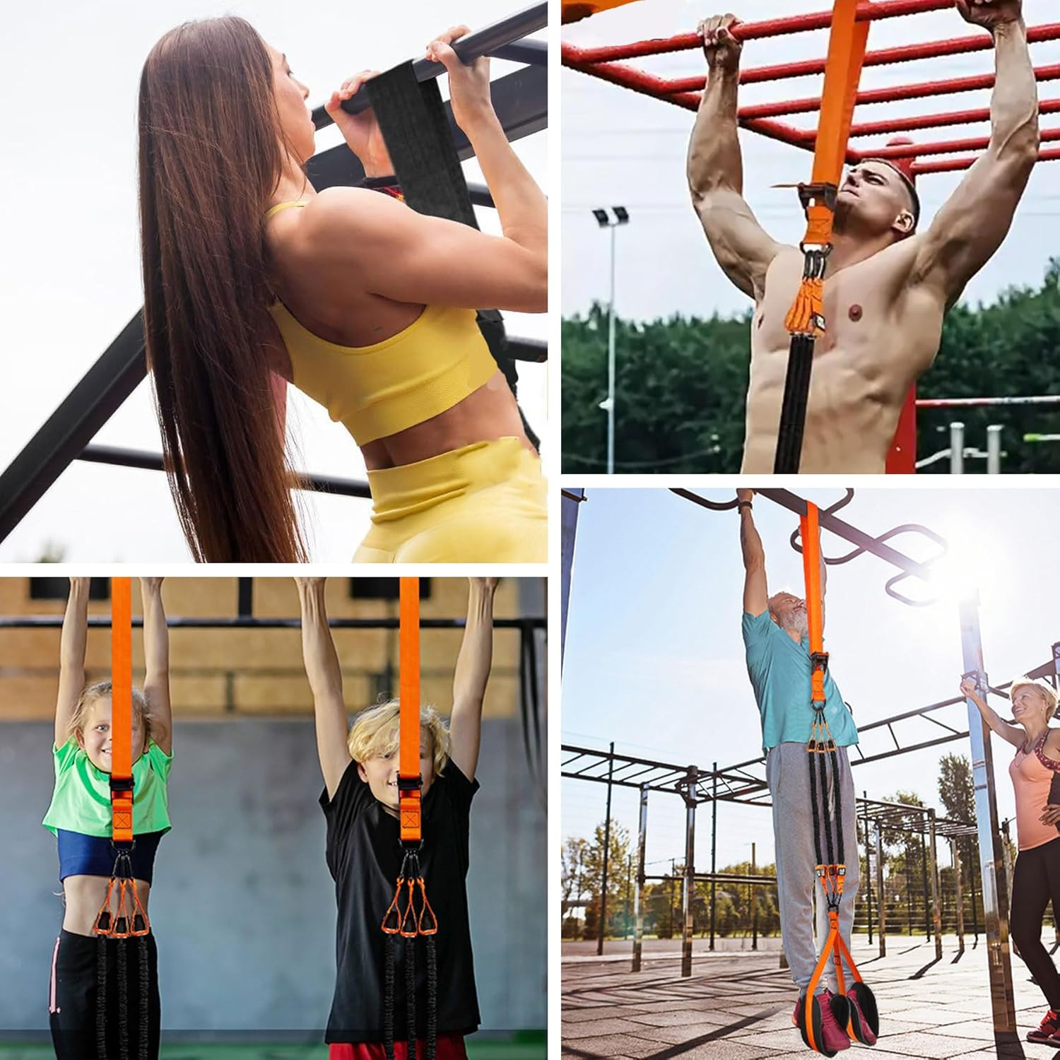 ZAOZAOLLND Pull up Assistance Bands,Adjustable Heavy-Duty Resistance Bands,Adjustable Weight/Size with Fabric Feet/Knee Rest, Bands for Pull up Assist for Strength Training image number 6