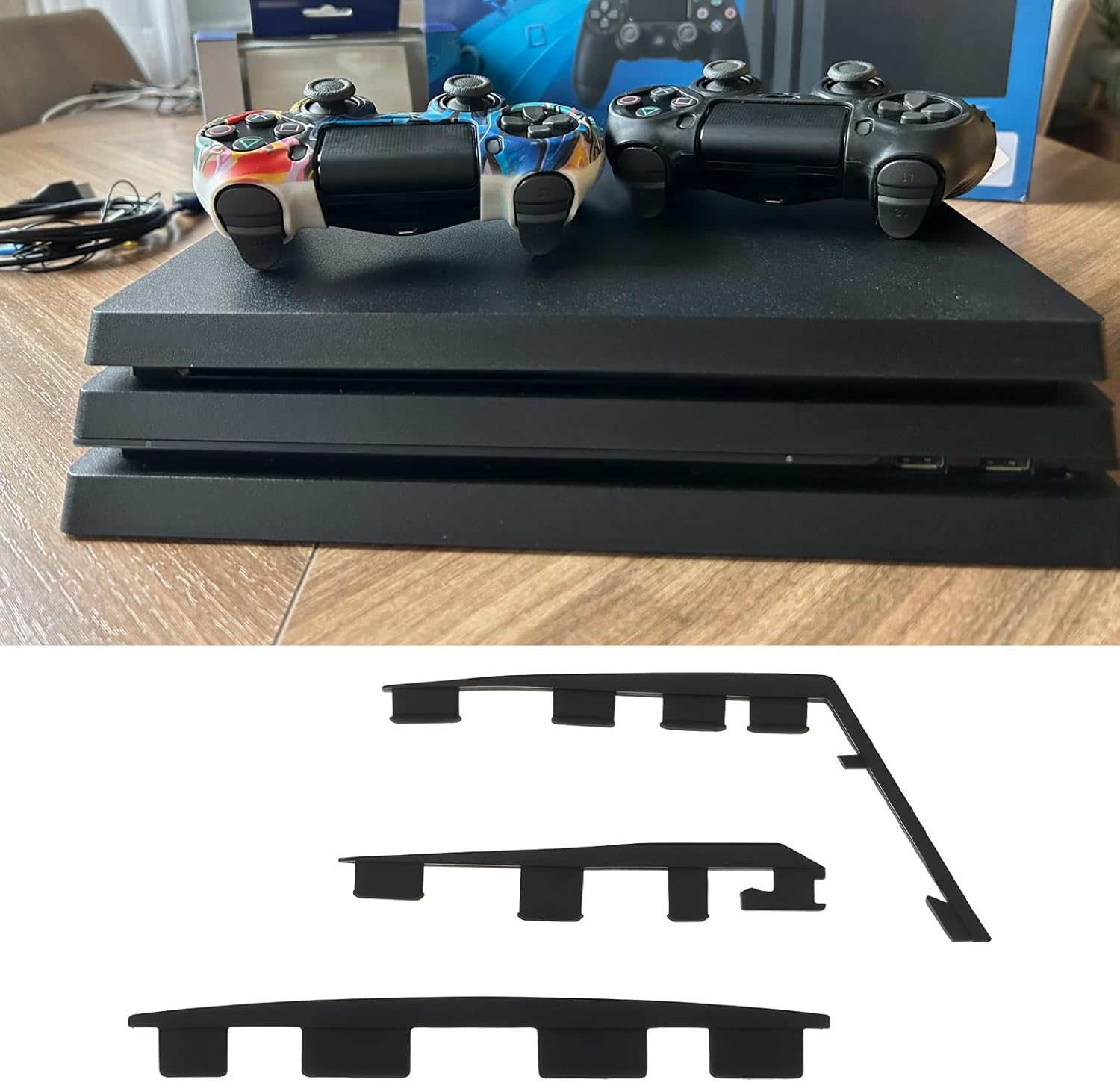 LT Easiyl 2 Sets Game Console Rubber Feet Set Compatible with PS4 CUH-1000 1000 Black image number 2