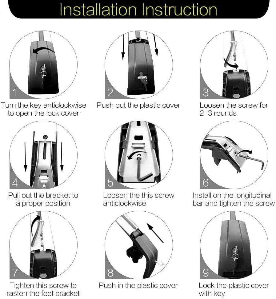 2Pcs Fit for Honda HRV HR-V 2015-2021 Roof Rail Rack Cross Bar Crossbar image number 6