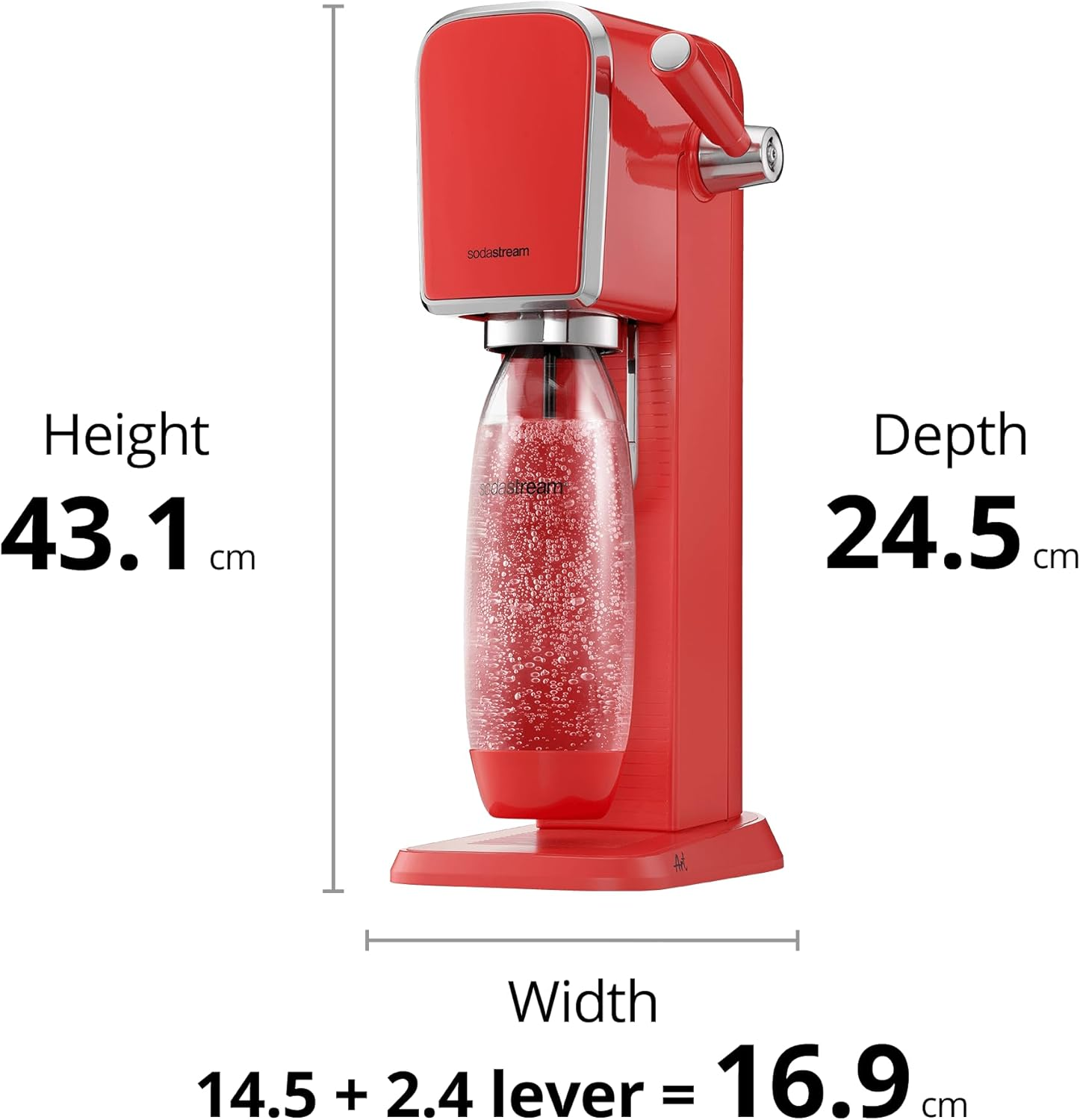 Sodastream - ART Mandarin Red Sparkling Drink Maker | Quick Connect CO2 | Eco-Friendly Reusable Bottle | Stylish Kitchen Appliance image number 1