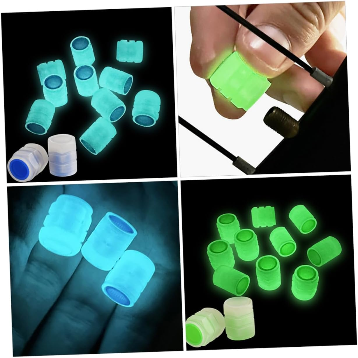 40Pcs Glowing Bike Valve Caps Tire Valve Stem Covers Car Tyre Caps for Clean Night Visibility image number 4