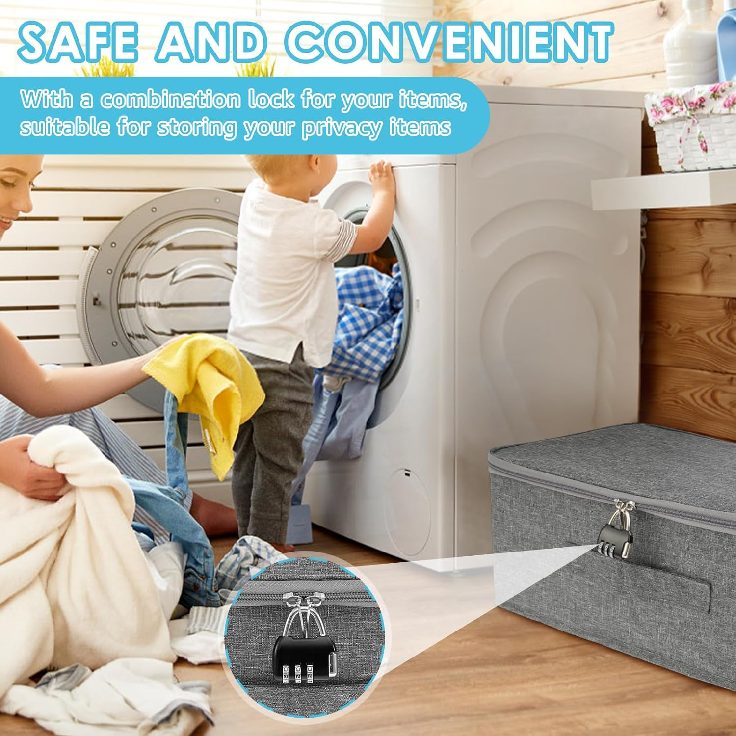 SHMAUNU Discreet Lockable Storage Toy Bag, Storage Box with Zipper & Handle, for Private Toys Cards Files Documents Cash Accessories image number 6