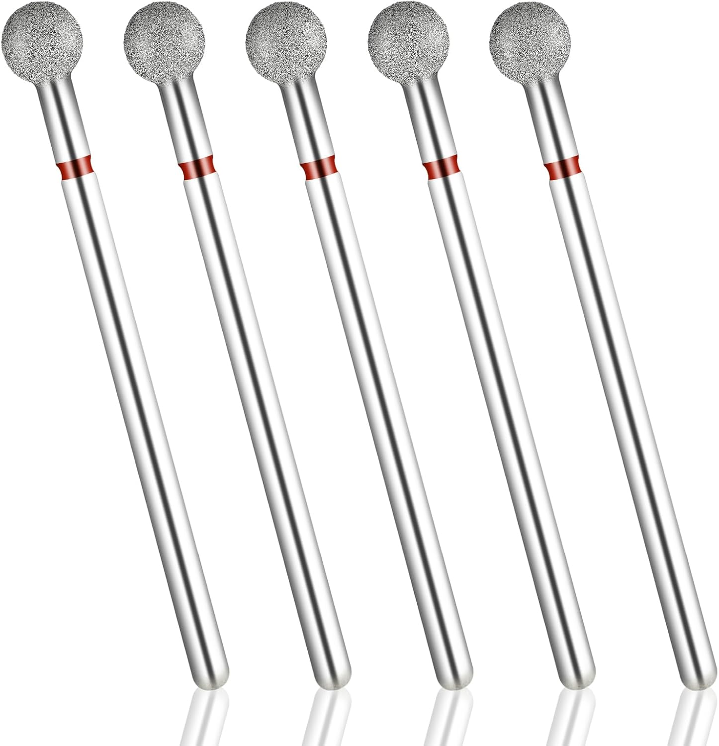 Pack of 5 Bits for Nail Cutters, round Nail Cutter Bits, Cutter Nail Attachments, Attachments, Cuticle Drill, Diamond Ball Cutter Set for Manicure Jewellery Glass Ceramic Gel Polishing Tools image number 4