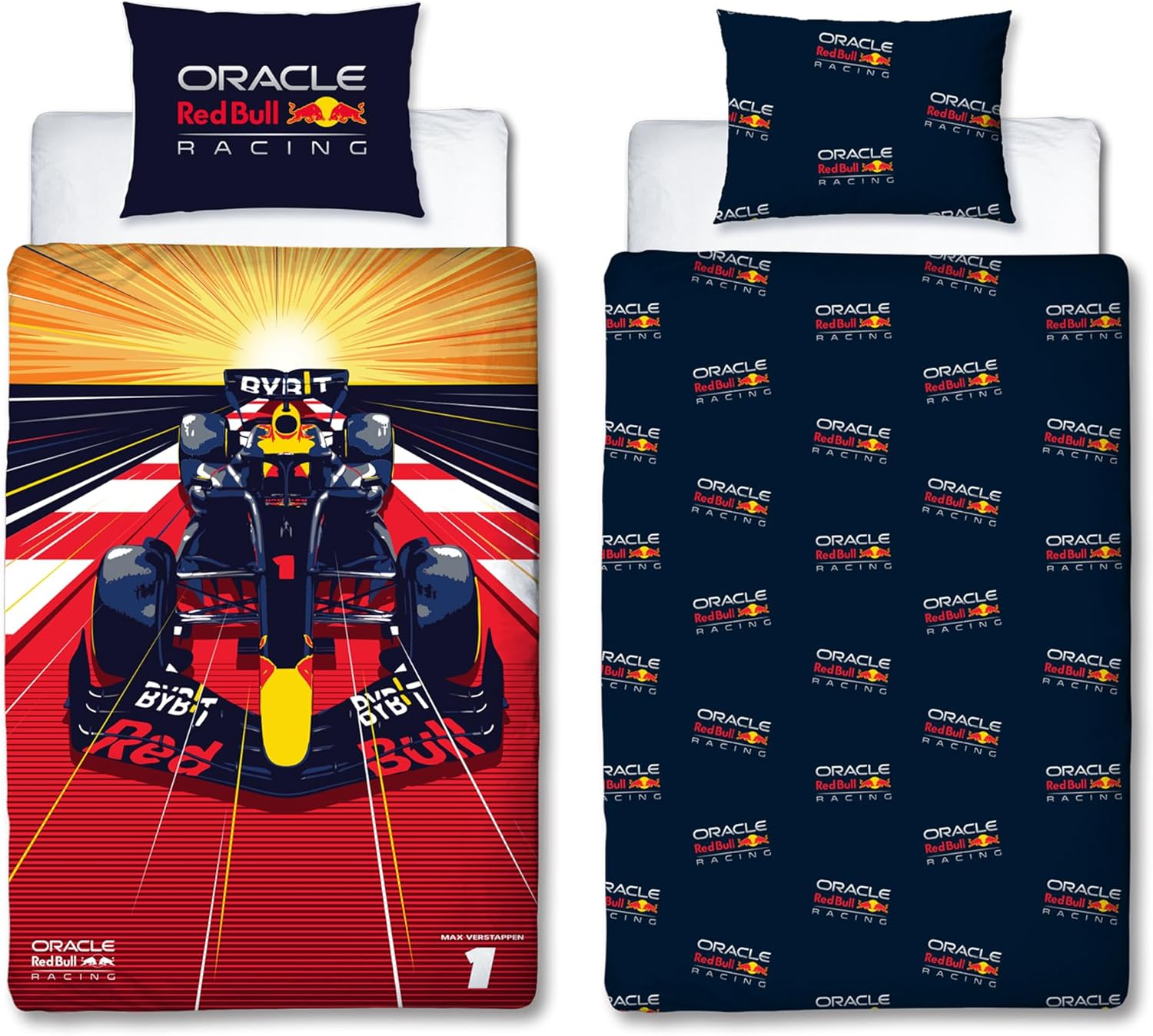 Character World Oracle Red Bull Racing Official Single Duvet Cover Set | Speed Design Reversible 2 Sided Bedding Including Matching Pillow Case Single Bed Set | Polycotton image number 6