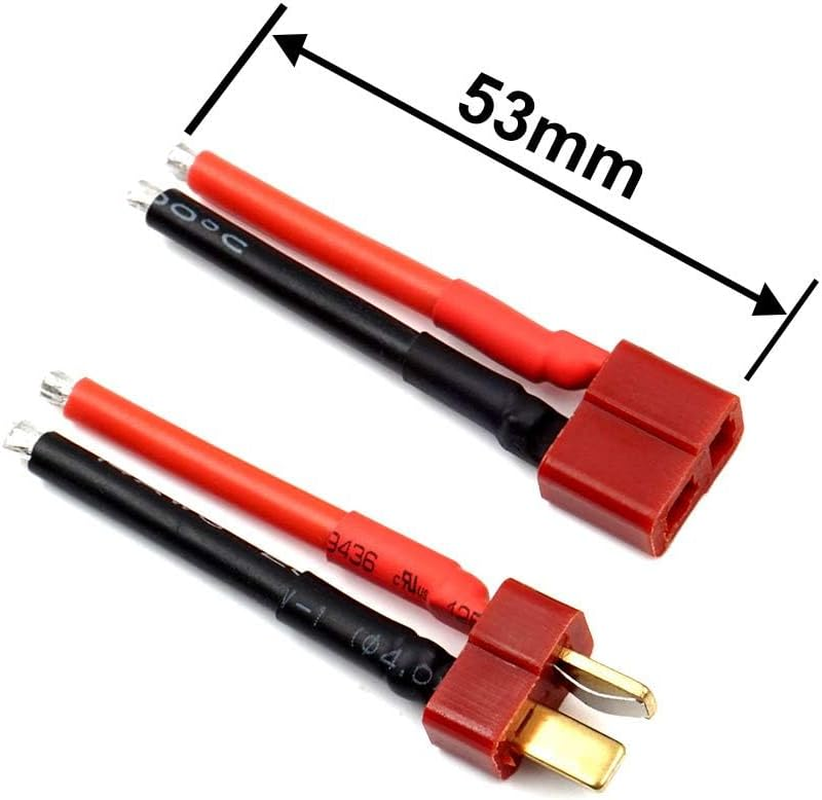 5 Pairs T Plug Connector Female and Male Deans with 14AWG Silicon Wire for RC Lipo Battery Cable Drone image number 3