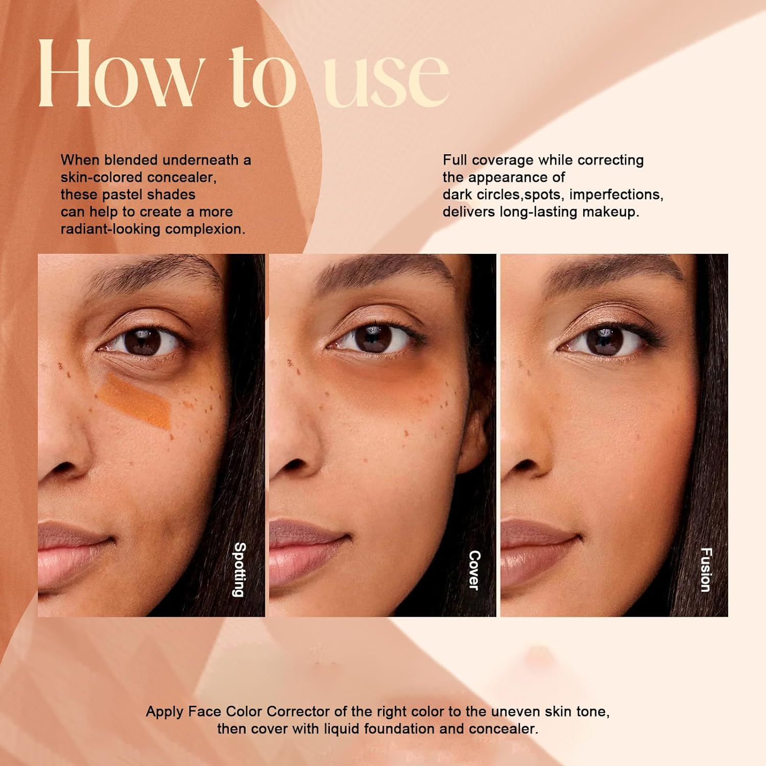 Joyeee Makeup Blush Palette + Cream Contour Palette Kit, with 11 Pcs Complete Makeup Brushes, Contouring Concealer Palette for Medium Dark Skin to Conceals Dark Circles, Redness, Acne, Blemish image number 5