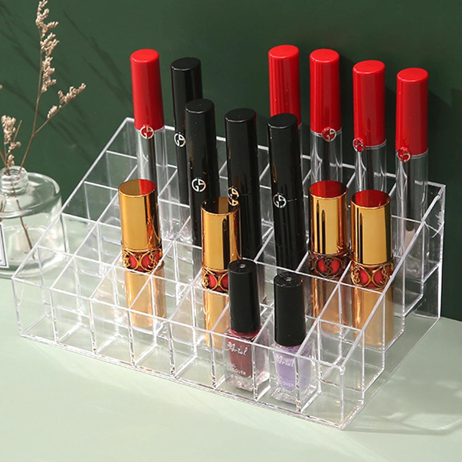 40 Grids Lipstick Organiser Acrylic Lipstick Storage Transparent Lipstick Holder Lipstick Stand Makeup Cosmetic Organiser image number 4