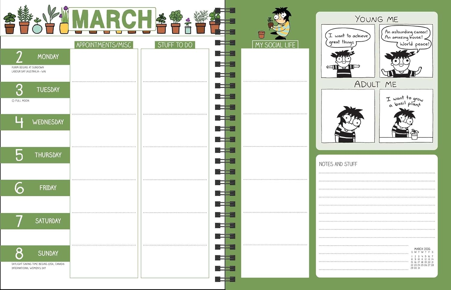 Sarah'S Scribbles 12-Month 2026 Monthly/Weekly Planner Calendar image number 5