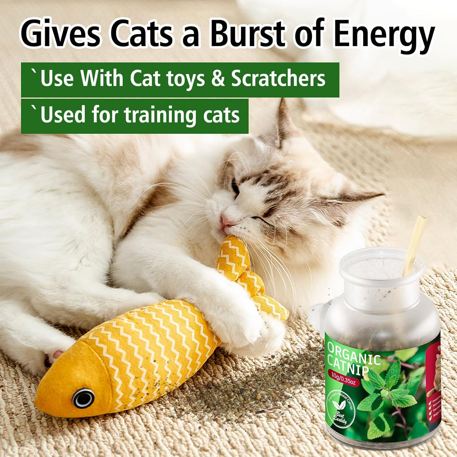 Organic Cat&rsquo;S Catnip Natural Dried Catnips Treat Used to Supplement Kitten Interactive Toys,Great for Training Redirecting Bad Behaviors image number 1