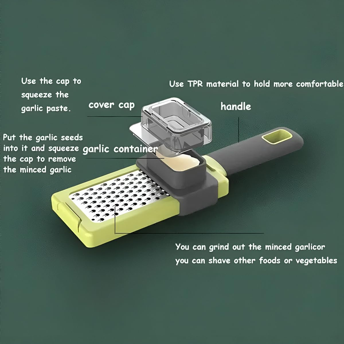 AIMALL 2-Piece Multifunctional Manual Garlic Grinder, Durable Kitchen Gadget for Garlic, Vegetables, Easy-Clean 8-Inch Stainless Steel Tool image number 6