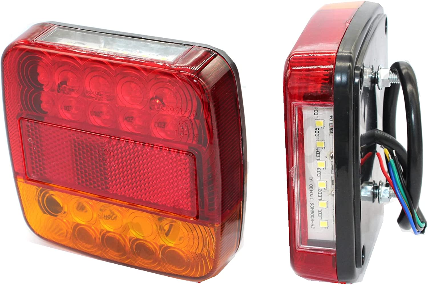 Pair 26LED Trailer Lights Taillight Stop Indicator 4WD Boat Truck IP65 with Plate LED image number 3