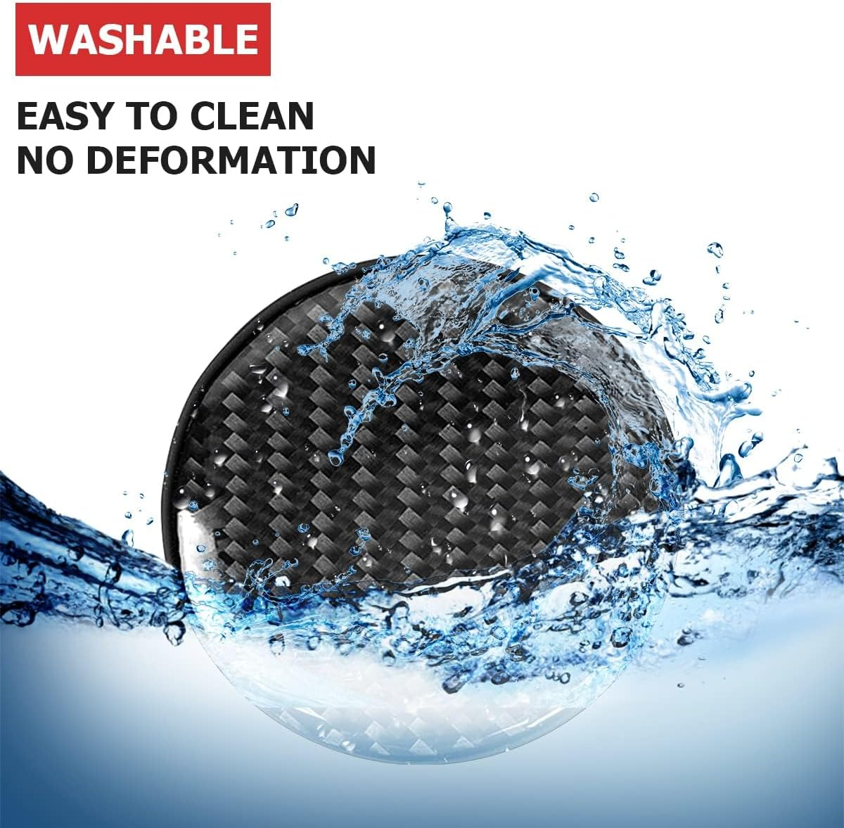 Car Cup Holder Coaster, 2 PCS Carbon Fiber Non-Slip Embedded Coasters, Universal 2.75 Inch Cup Holder Insert Coaster Pad, Sports Racing Durable Drink Mat, Car Interior Accessories image number 5