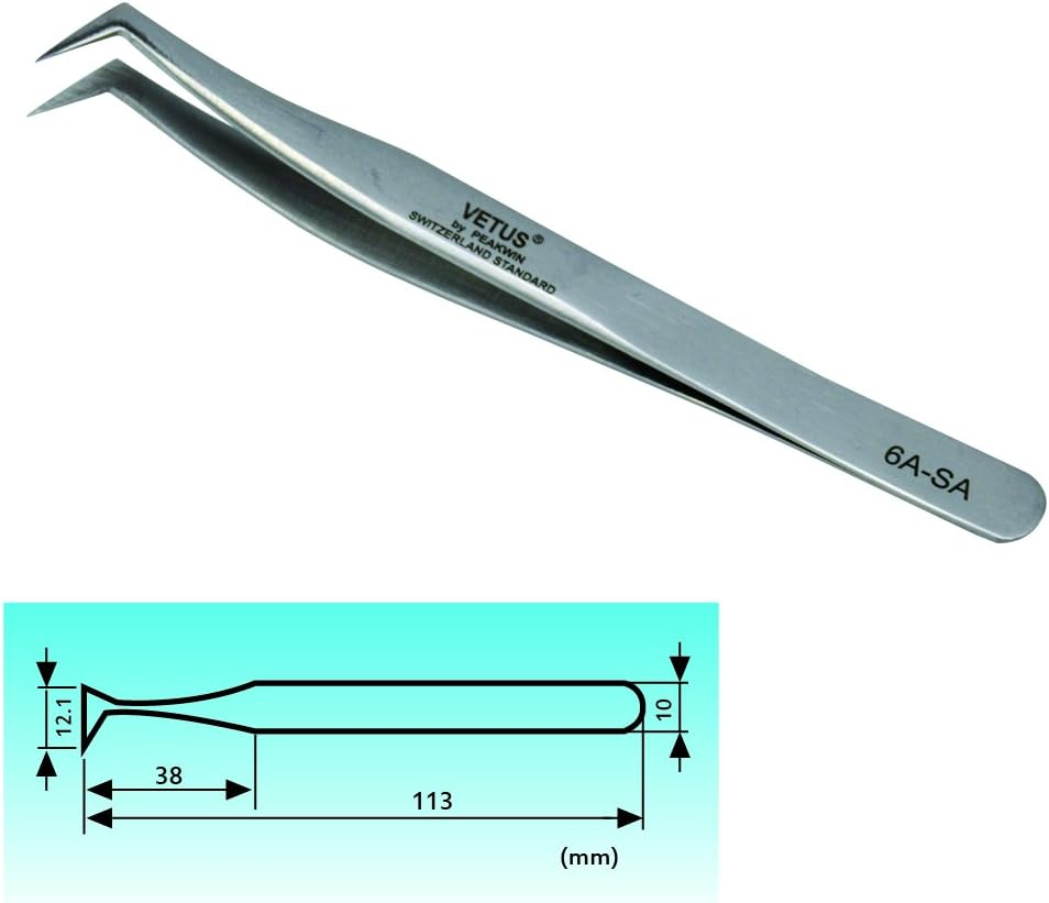 Vetus Eyelash Extesnion Tweezers 3D 6D Volume Individual Lashes Extension Application Tool 6A-SA by Qeelasee image number 2