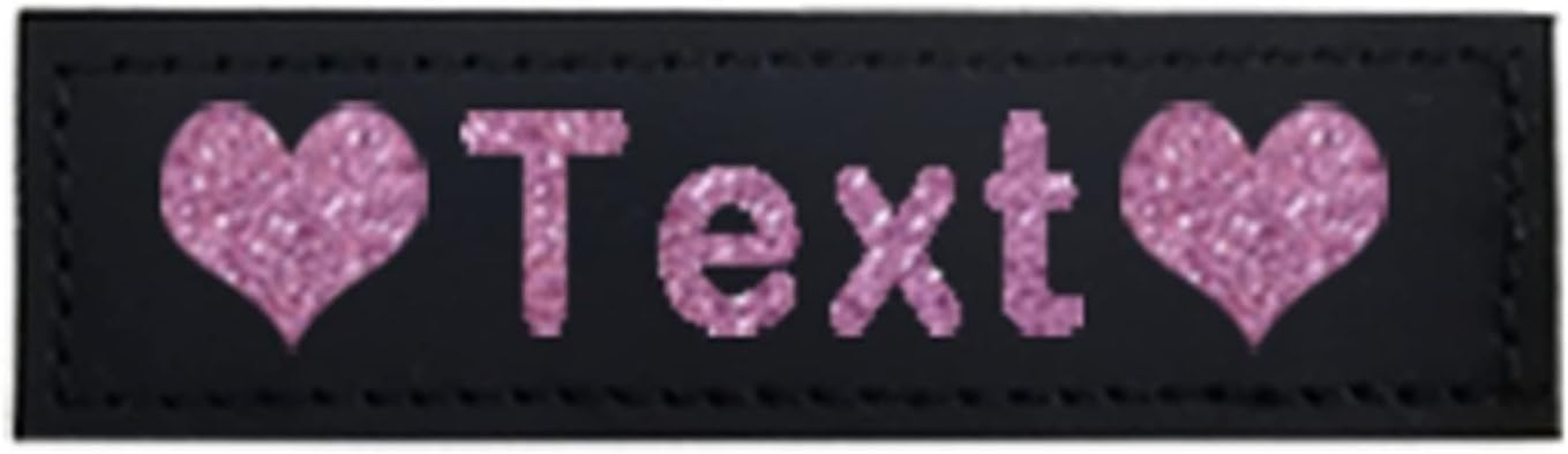 2 PCS Custom Engraved Dog Harness Tag Sticker Reflective Dog ID Tag Personalized Dog Name Tag Pet Chest Strap Tag Sticker,Pink-Heart,11X3Cm