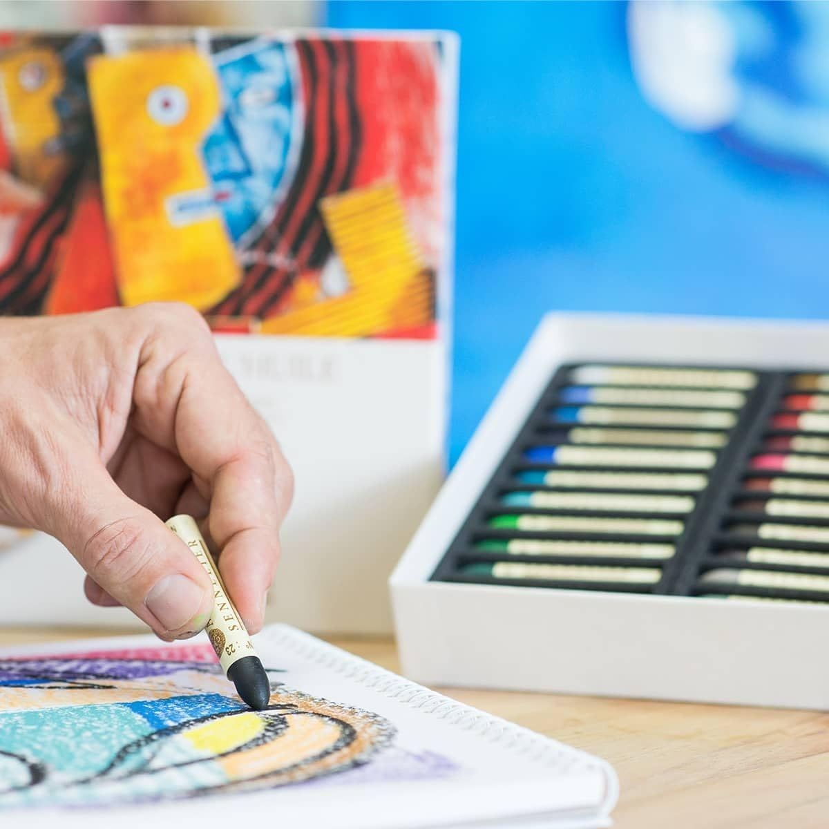 Sennelier Assorted Oil Pastel 24-Pieces Set - Creamy Texture, Resistant to Smudging, Use on Multiple Surfaces - Ideal for Creating Artistic Effects with Rich Colours and Smooth Textures image number 1