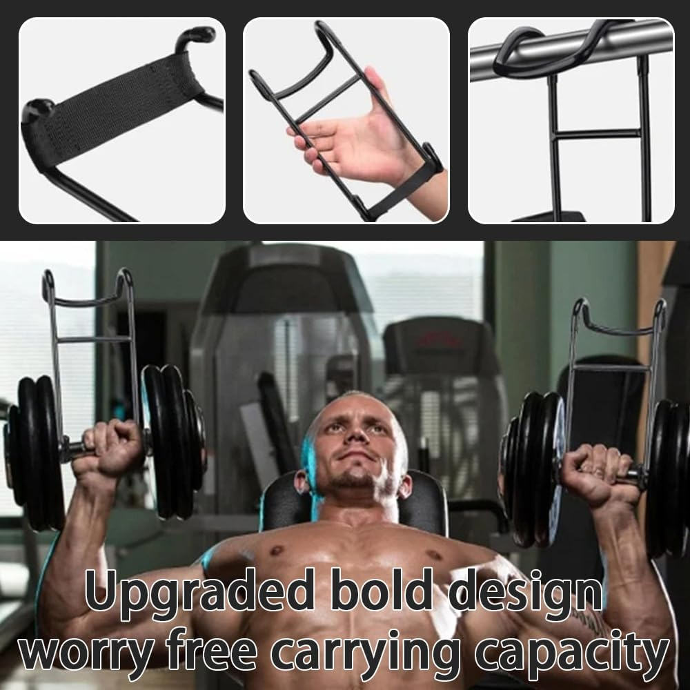 2PCS Dumbbell Spotter Hooks, Heavy Duty Dumbbells Rack Attachments, Hanger Barbell for Home Gym Exercise Dumbbell Spotter Hanger for Shoulder Bench Press