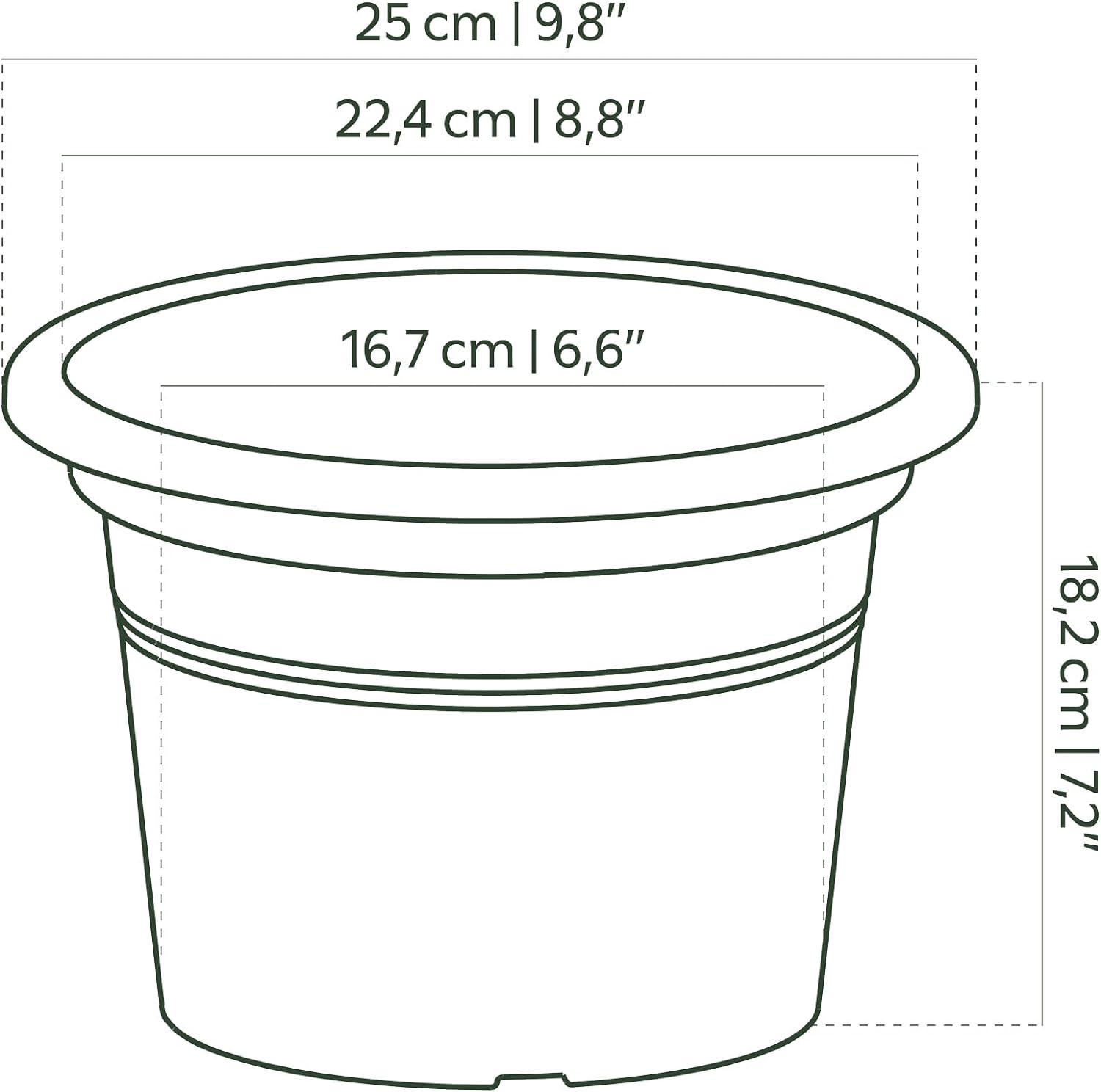 Artevasi Cilindro Pot, Taupe, 25 Cm image number 6