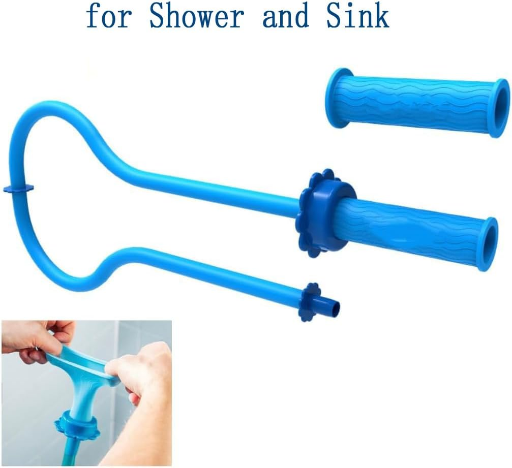 1-Piece Slip-On Pet Dog Shower Connector Rinse, Faucet Sink Hose Attachment, Length 150Cm, Blue, Flexible Silicone Adapter, Easy to Install image number 3