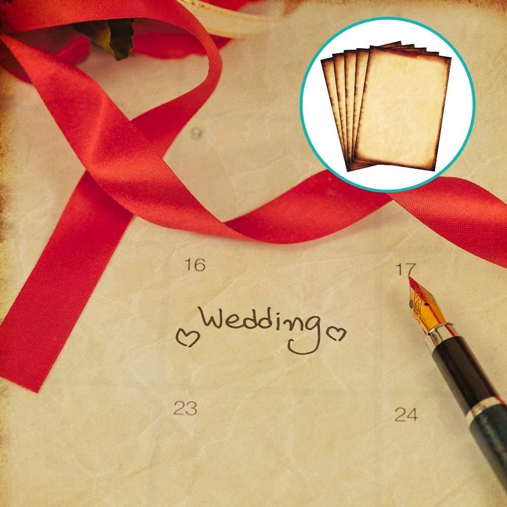 Stationary Paper 48 Pack Parchment Antique Colored Printed Paper, Stationery Vintage Letter Writting Paper for Craft, Invitations, Map, 8.5 X 11 Inch image number 2