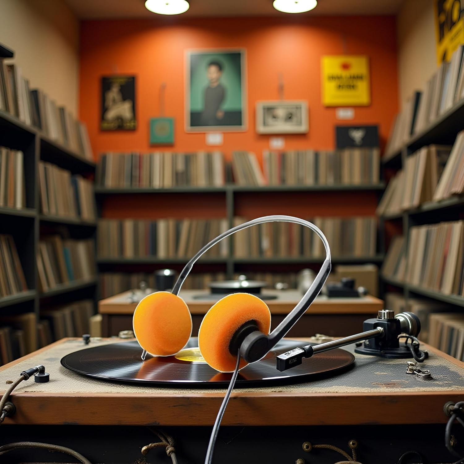 Calsgkspray Orange Retro Over-Ear Headphone,Vintage Feelings Underwire Headphone,Retro Lightweight Earphones,Hi-Fi Stereo Earphone Headset,Walkman Headphone and Earbuds Small and Light image number 6