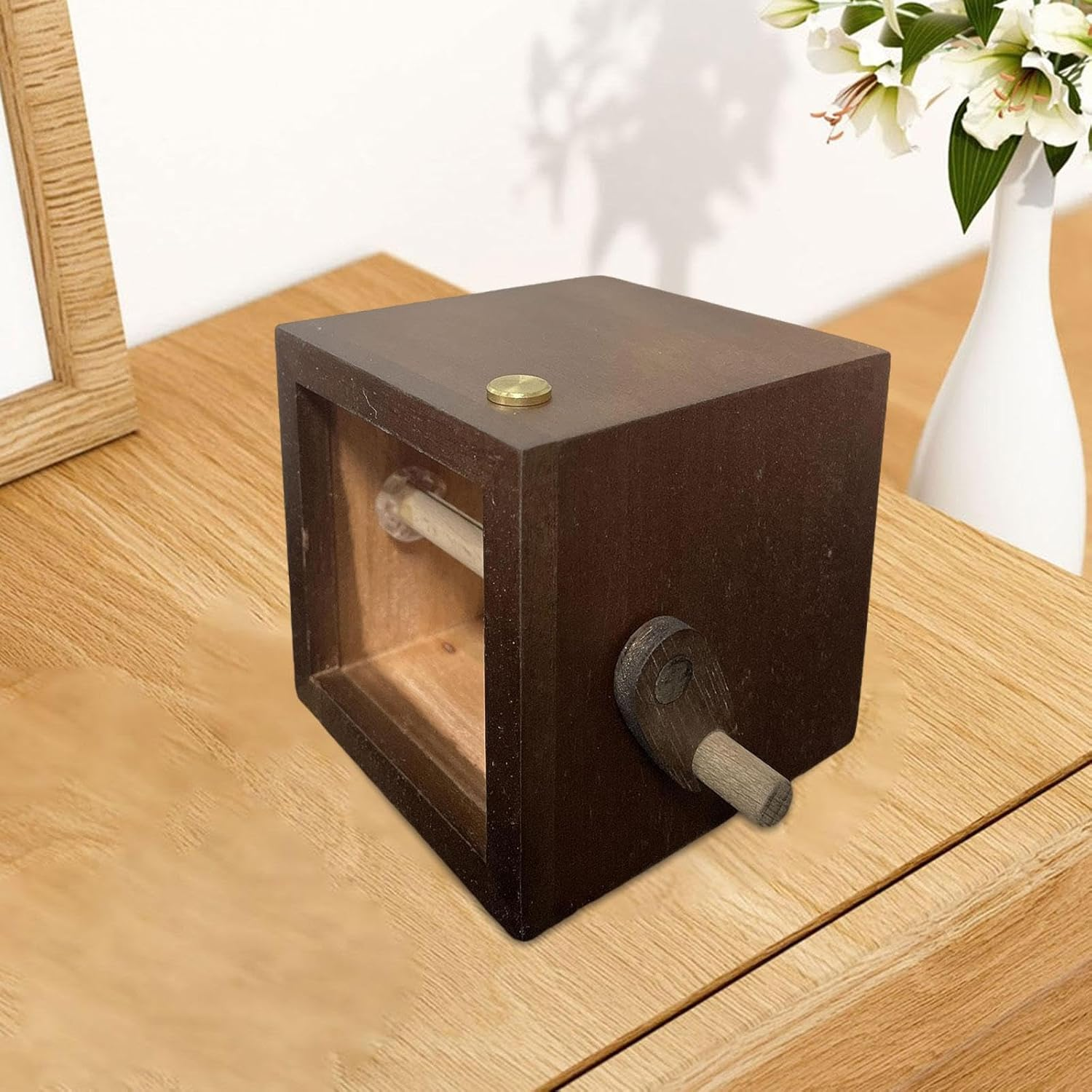 Photo Album Flipbook Hand Crank Photo Animation Machine Image for Wedding, Brown - Walnut image number 5