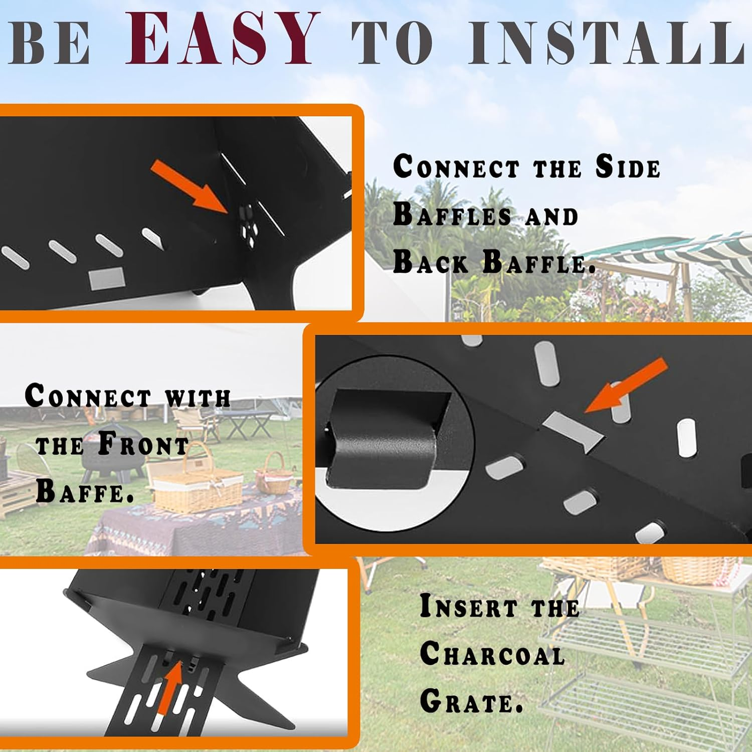 Folding Coal Grill - Compact Outdoor Fire Pit BBQ with Carry Case, Ideal for Camp Cooking, Backyard, Bonfires & Patio image number 6