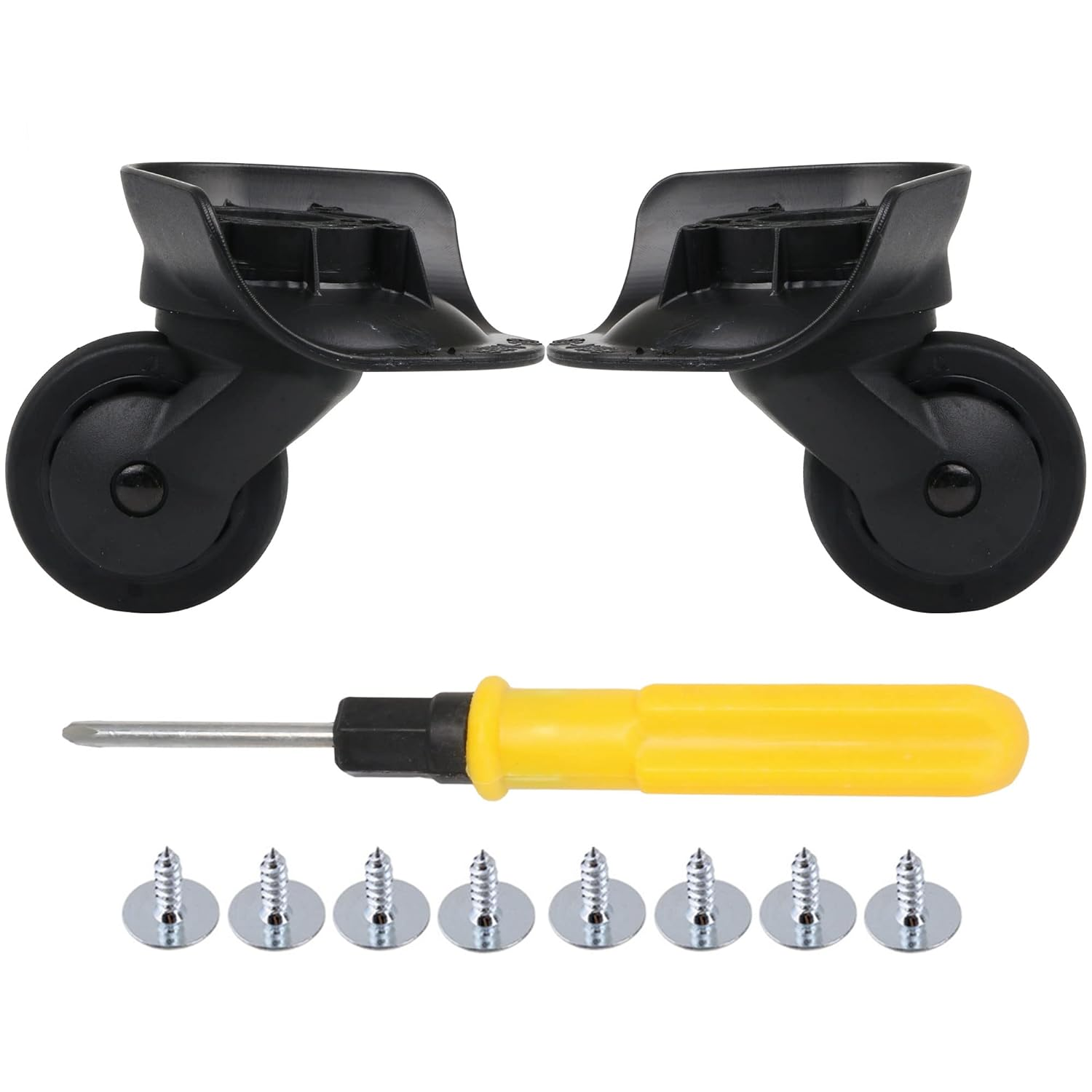 Mxfans Black DIY 3.27X4.09X2.05Inch Large W197 Left & Right Luggage Wheels Replacement Pack of 2 image number 2