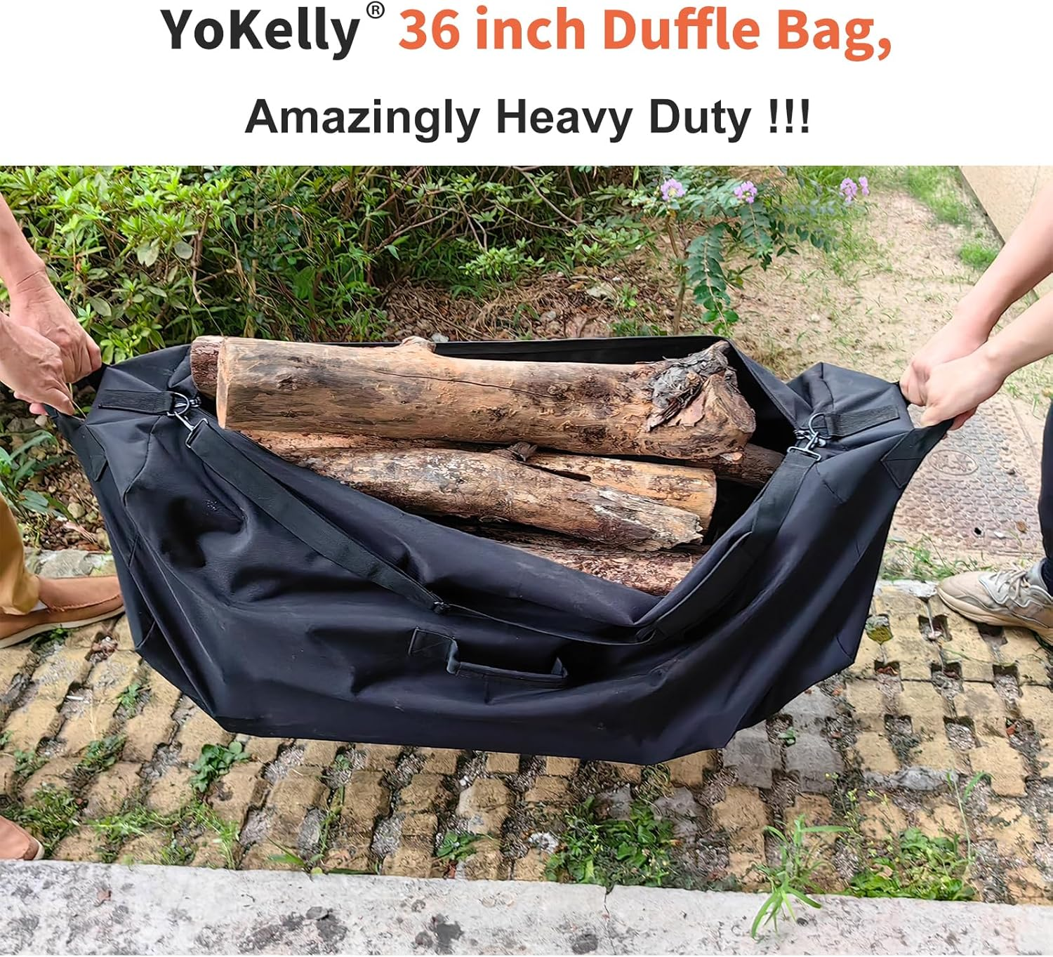 Yokelly 100L Large Duffle Bag - 36 Inch Heavy Duty Luggage Bag for Travel/Camping - Black, Black-Pro, 36&rdquo; X 13&rdquo; X 13&rdquo;, Large Duffel Bag image number 4