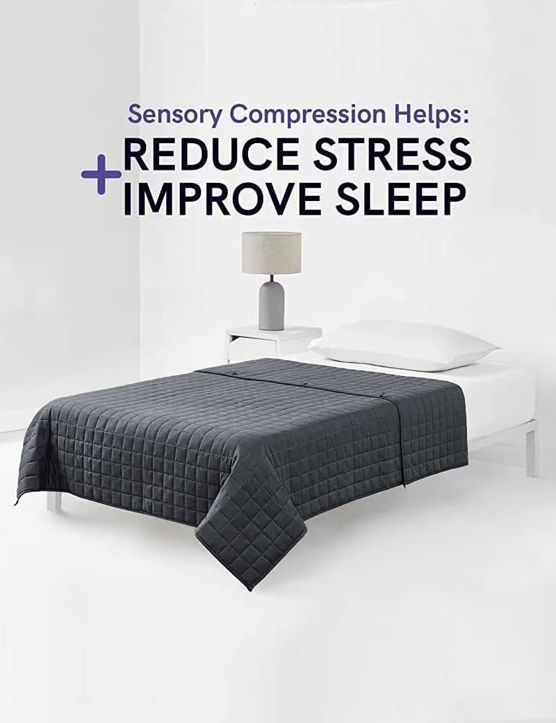 Ynm Exclusive Cotton Weighted Blanket, Fall Asleep Faster and Sleep Better, 100% Oeko-Tex Certified Cotton with Glass Beads, Heavy Bed Blanket for One Person of 75~80Kg (152Cmx203Cm, 7.7Kg, Dark Grey) image number 6