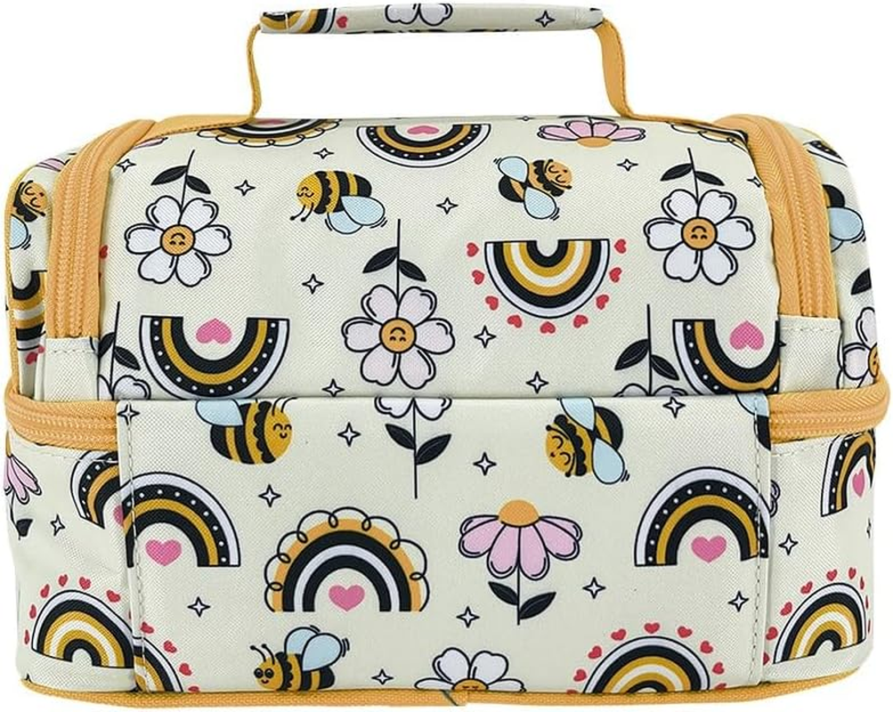 Sachi 'Style 235' Insulated Double Decker Lunch Bag - Busy Bees image number 1