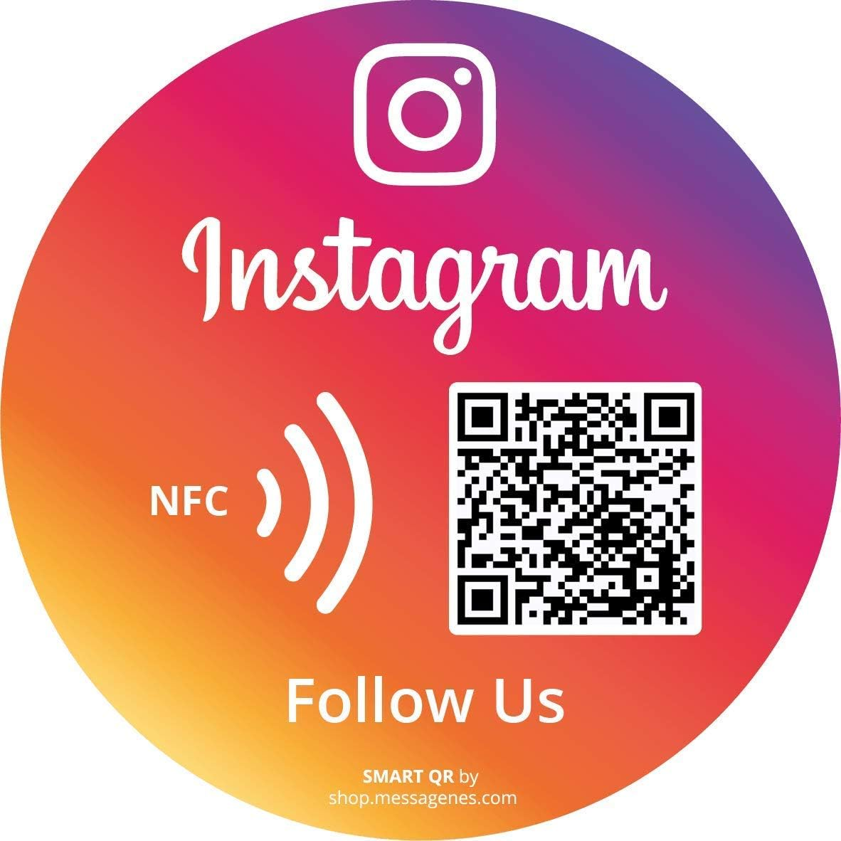2X Instagram Follow Us Instagram Sticker | Increases Followers in 1 Click with Smart QR - NFC | Always Modify or Edit Your QR Code Links | for Business and Social Media Influencers image number 2